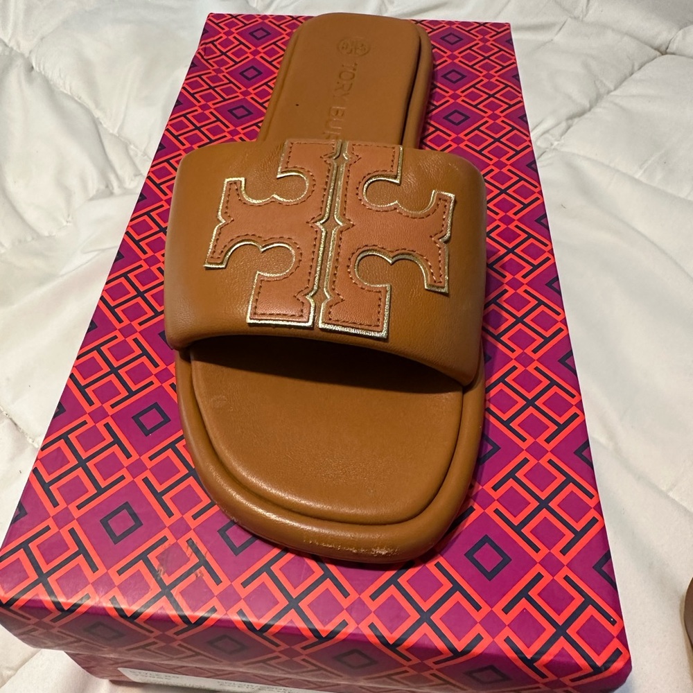 Tory Burch Double Sport Slide Tan